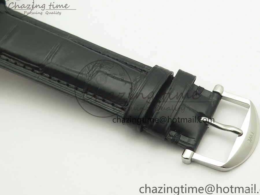 MIROTIME 0223 Supportive Portofino Automatic SS AF 1:1 Best Edition White Dial on Black Croco Leather Strap A 7184